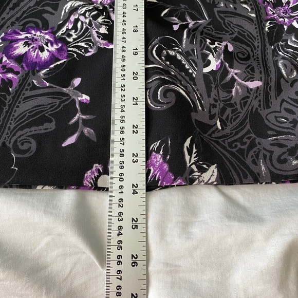 Cleo Women's Black Skirt‎ Purple Floral Print Whimsigoth Size 8 Fairies Mystical - Picture 9 of 11